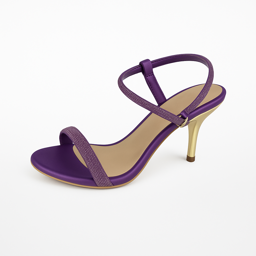 Royal Purple Crystal Strap Stiletto Sandals