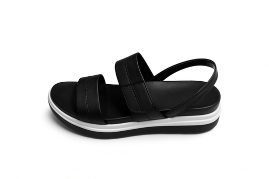 Black Double Strap Slingback Sandals