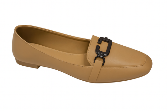 Caramel Classic Buckle Loafers